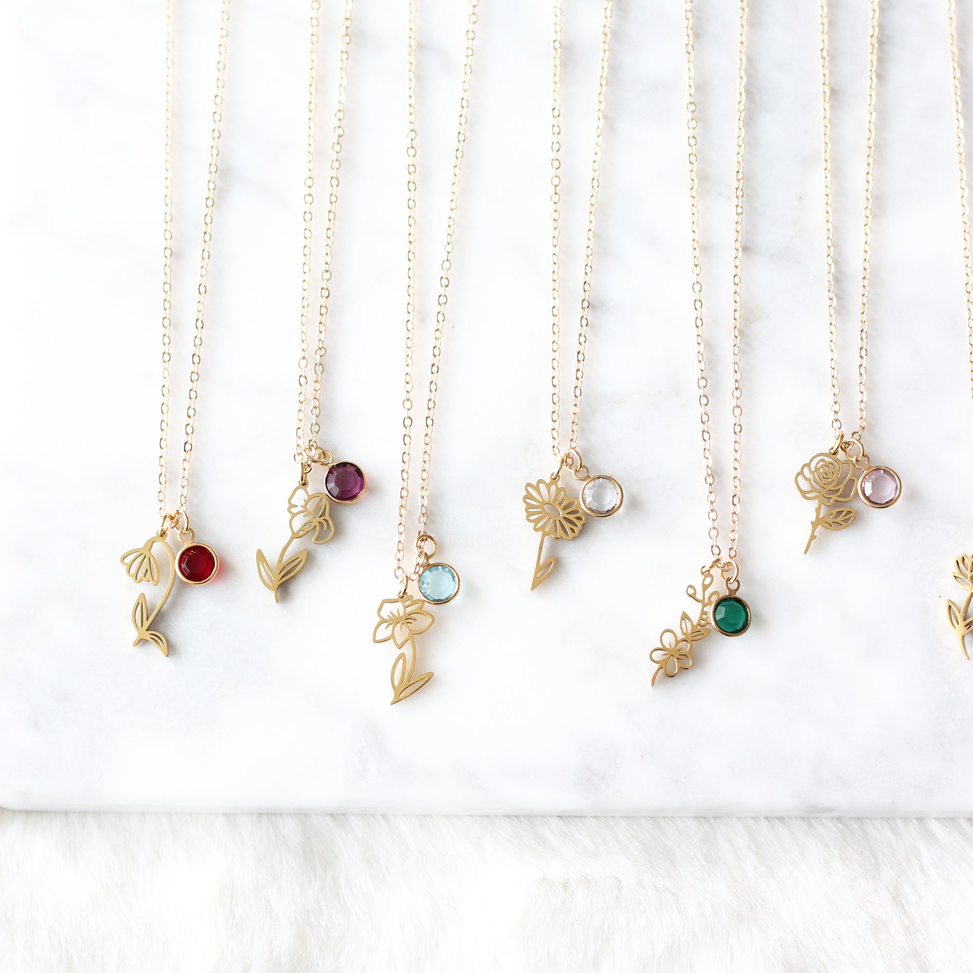 Birth Month Flower Necklace