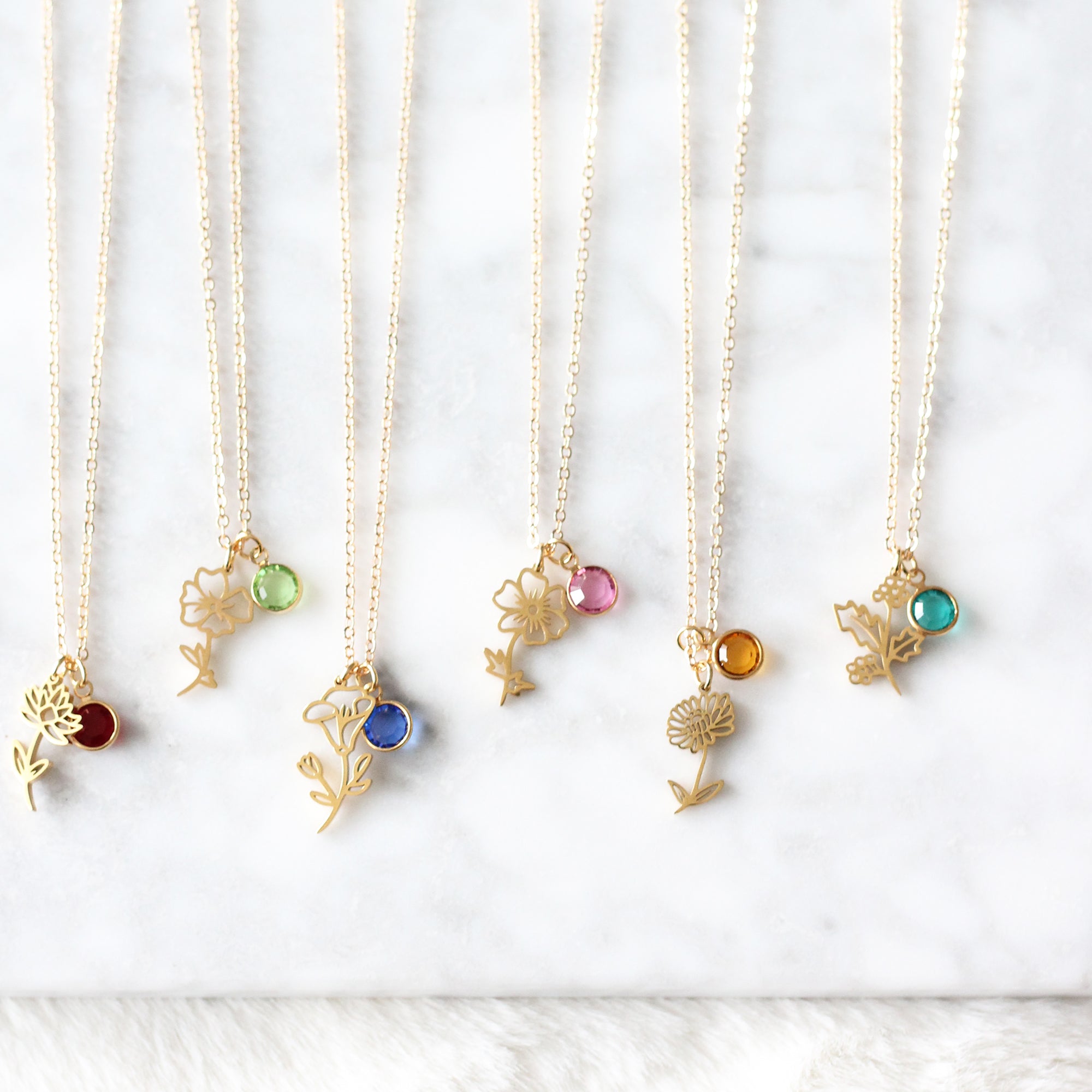 Birth Month Flower Necklace