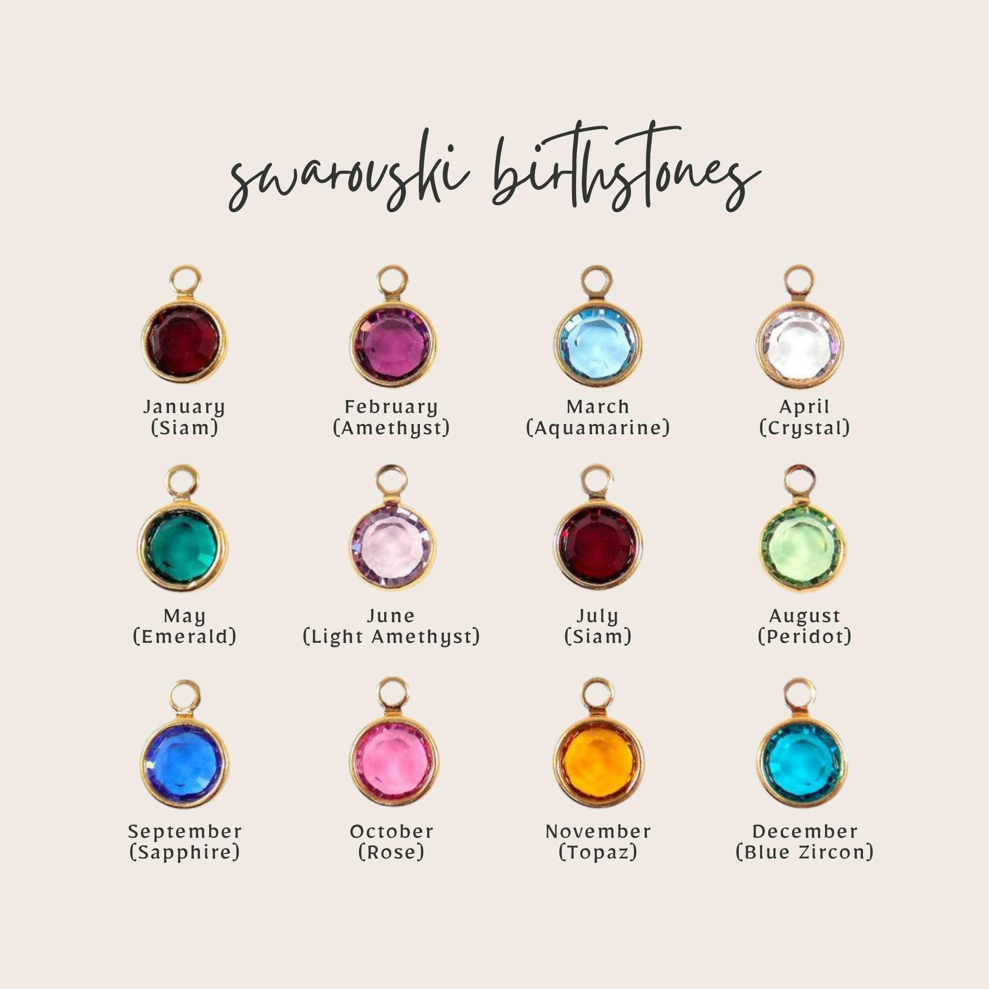 Birthstone Hoop Earrings