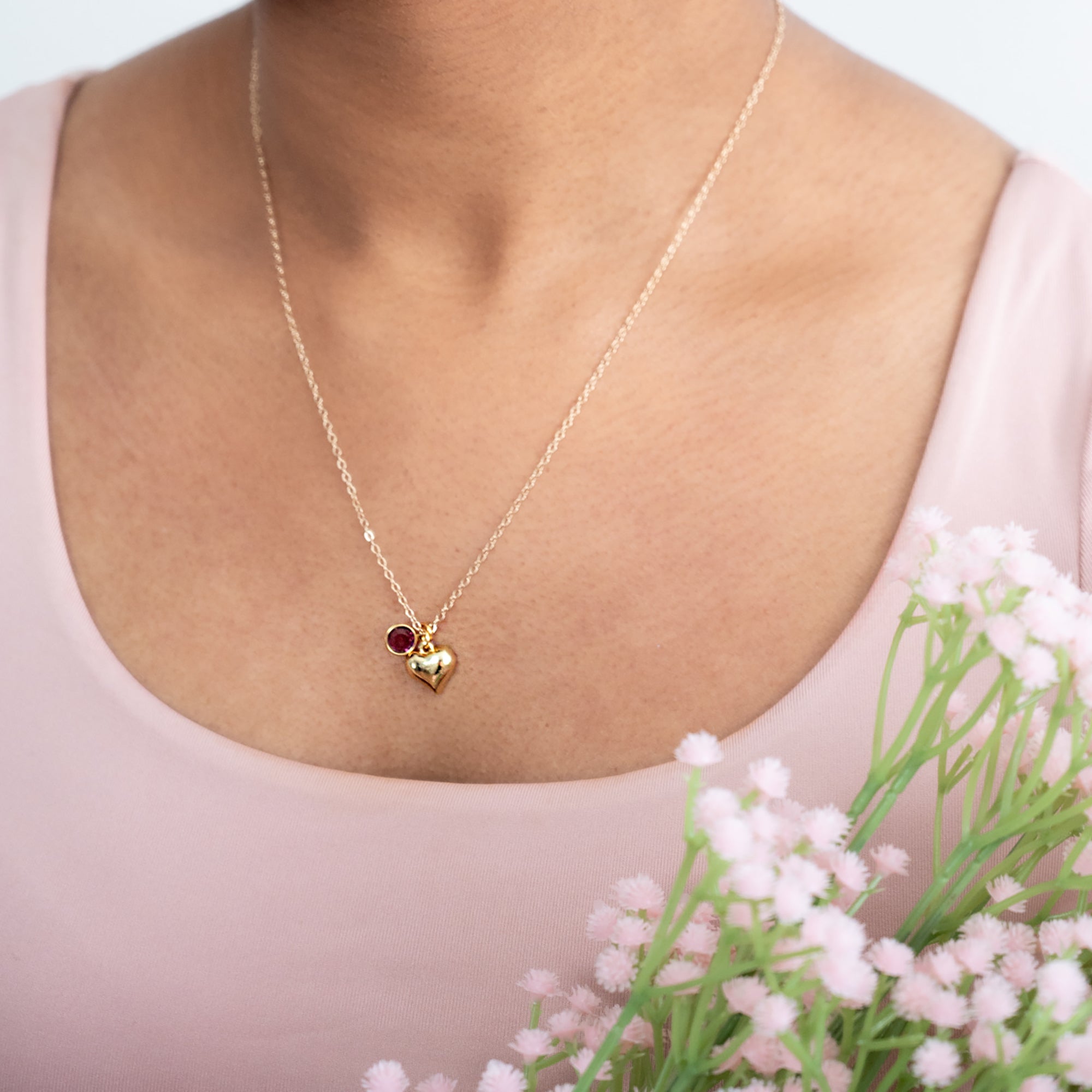Heart Birthstone Necklace