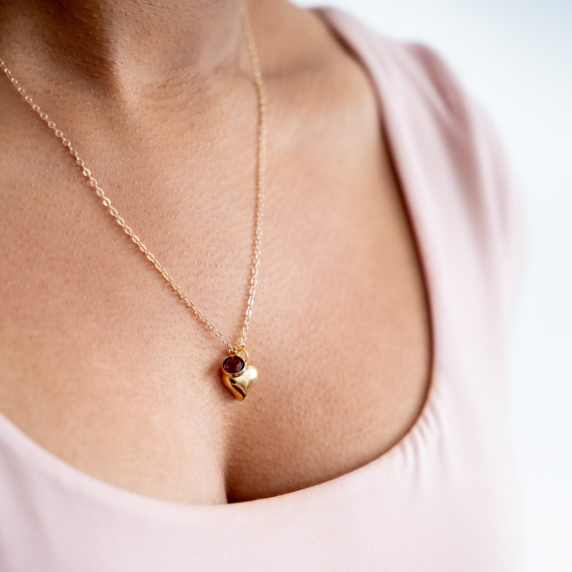 Heart Birthstone Necklace