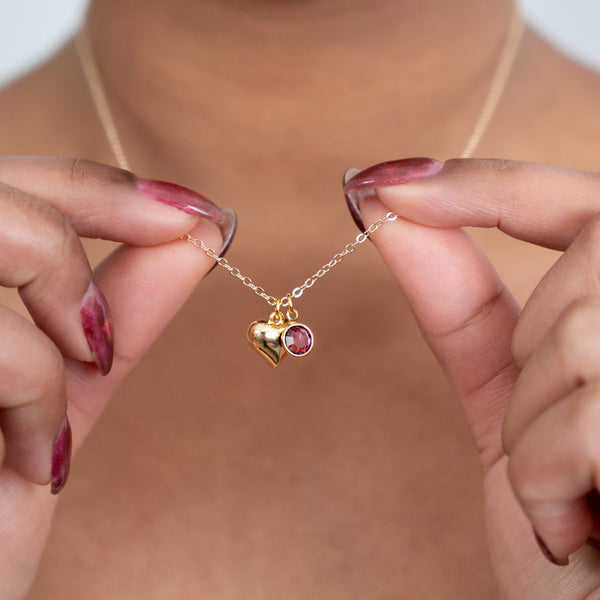 Heart Birthstone Necklace