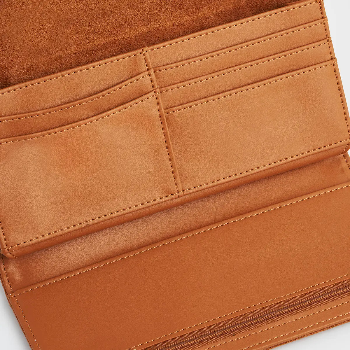 Tan Floral Embroidered Wallet | Fable England