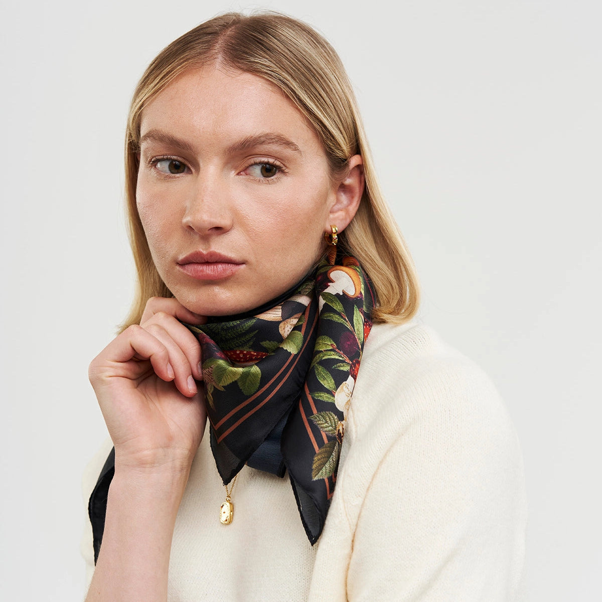 Black Silk Mushroom Scarf