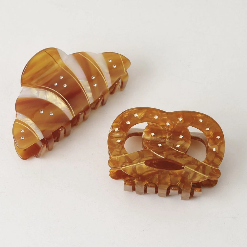 Croissant & Pretzel Hair Clips