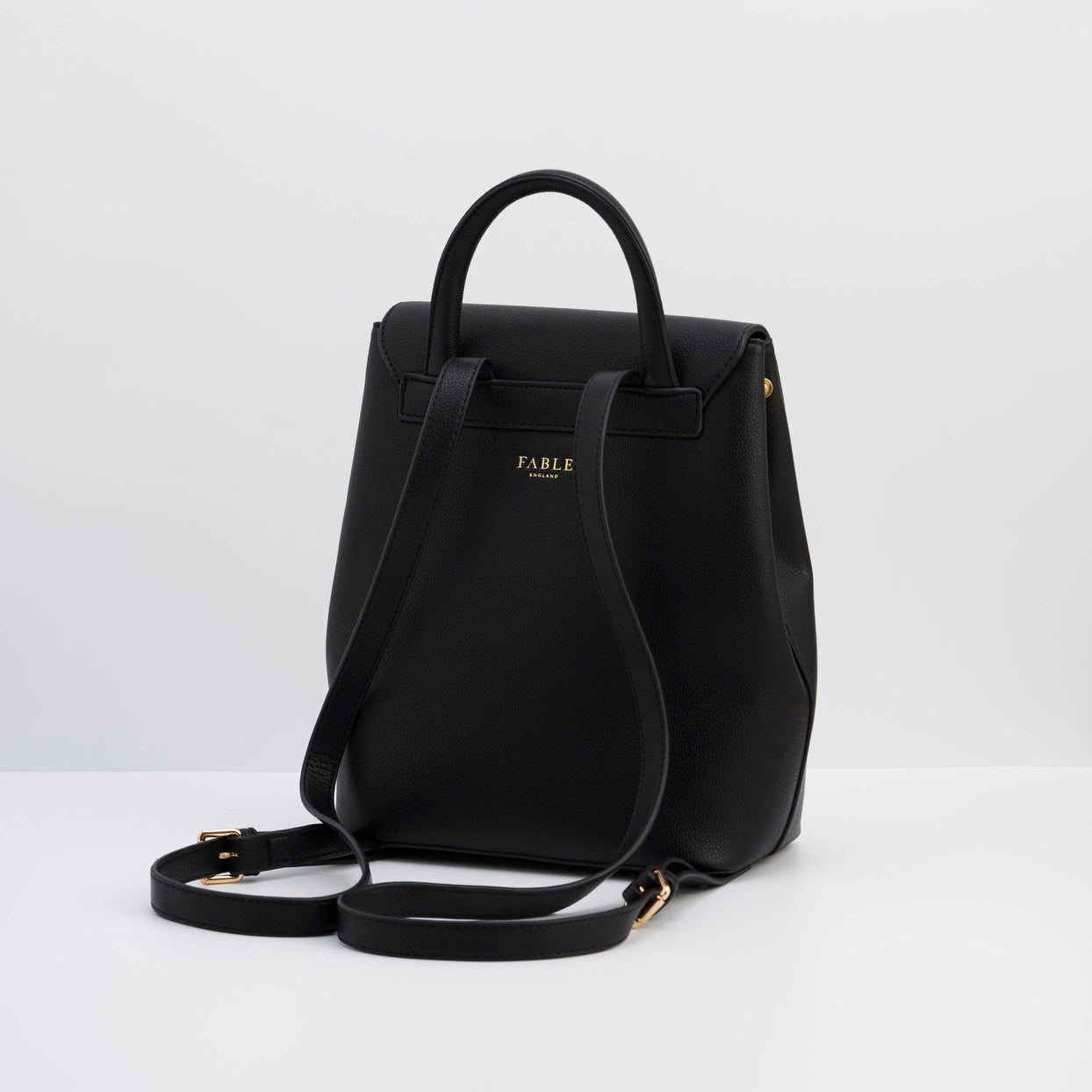 Black Vegan Leather Backpack | Fable England