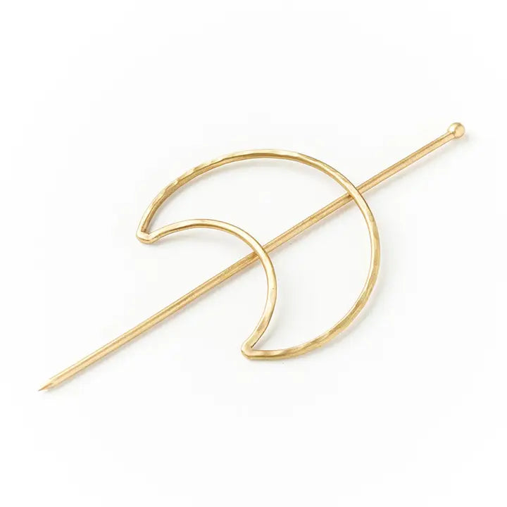 Gold Crescent Moon Hair Slide