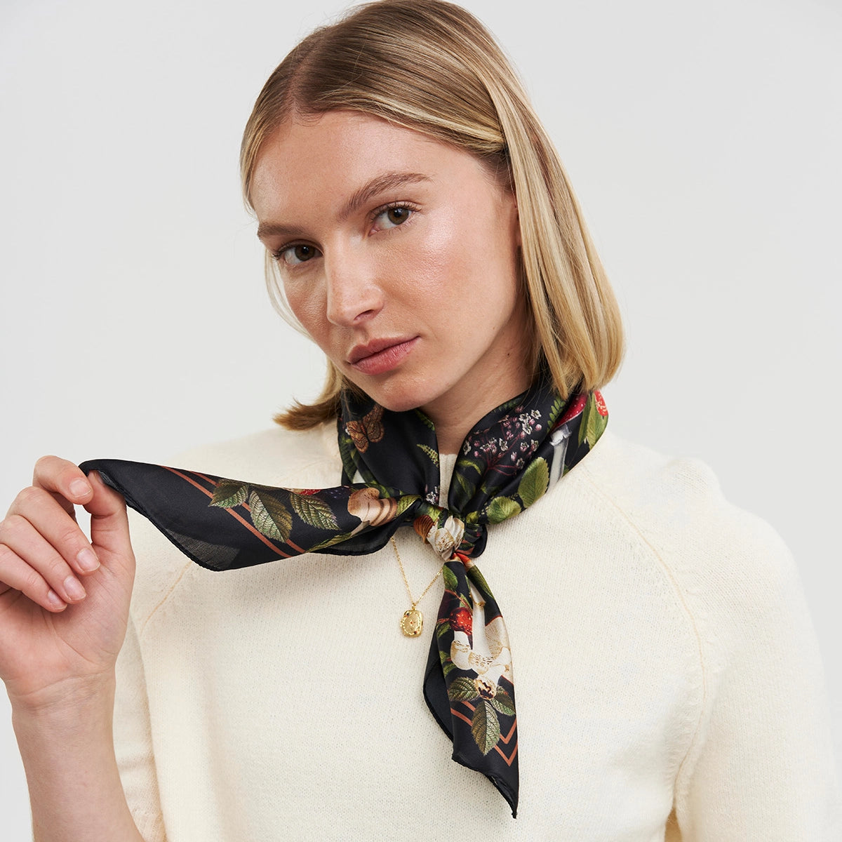 Black Silk Mushroom Scarf
