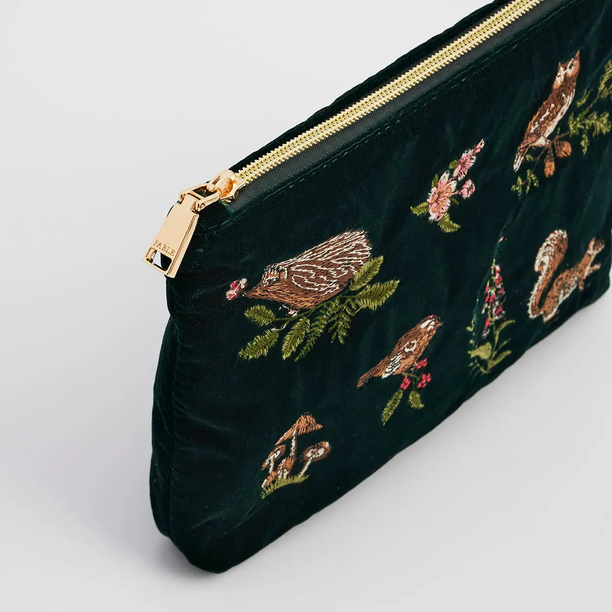 Woodland Animal Embroidered Pouch | Fable England
