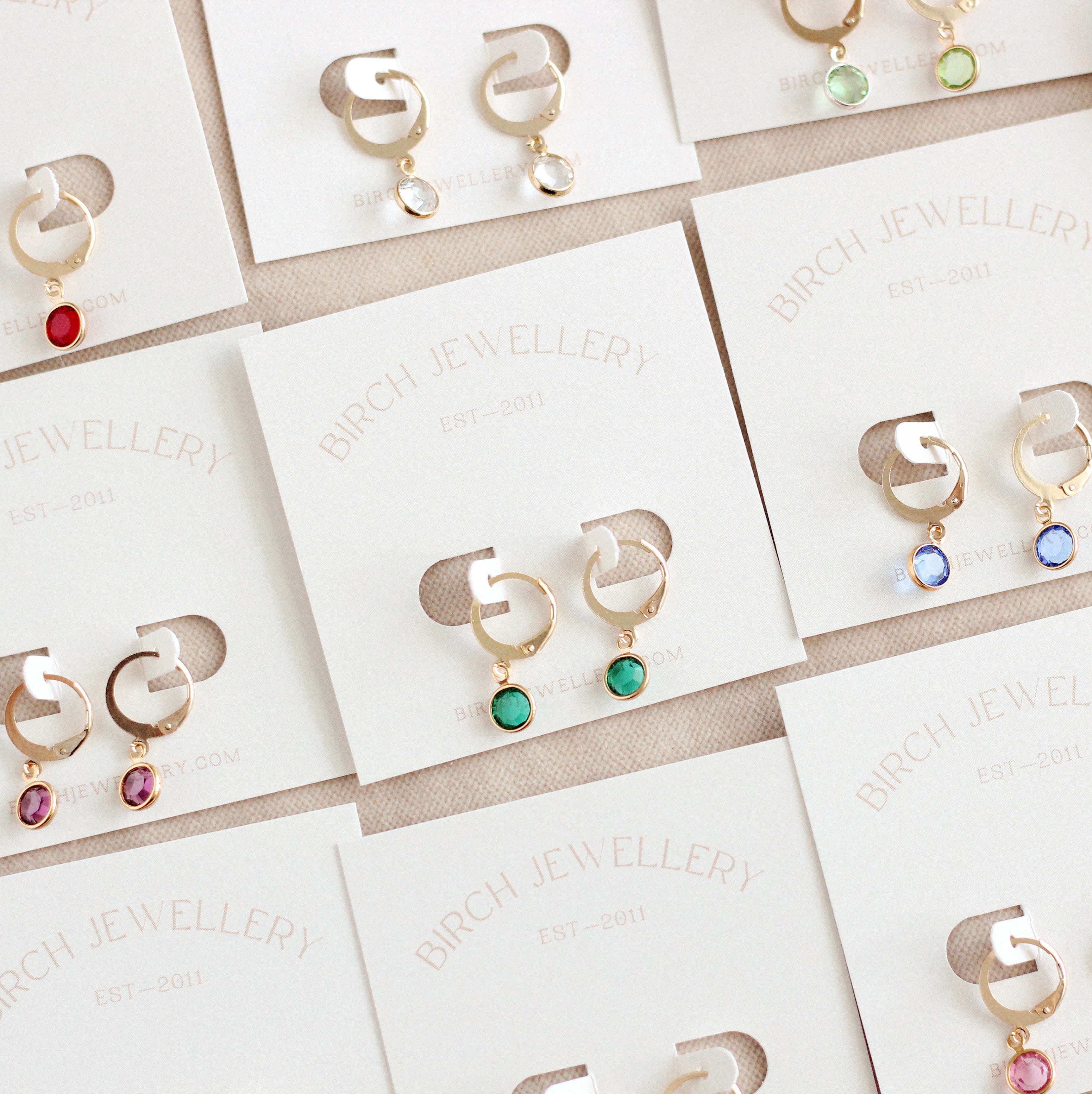 Birthstone Hoop Earrings