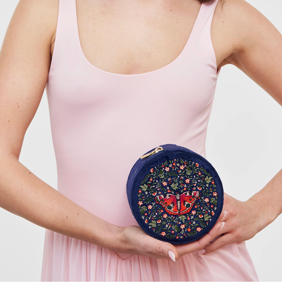 Butterfly Embroidered Jewellery Box