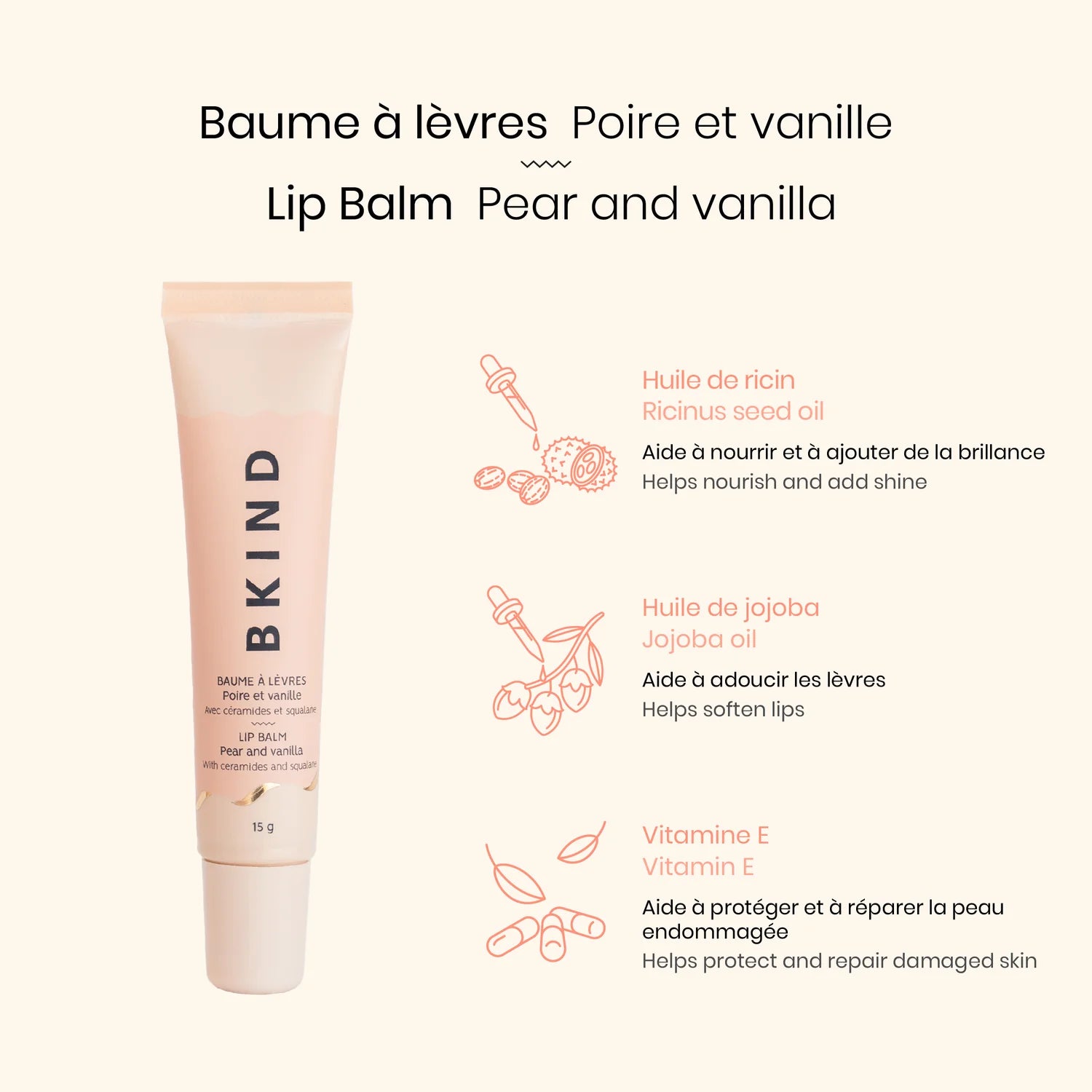 Pear & Vanilla Ceramide Lip Balm | BKIND