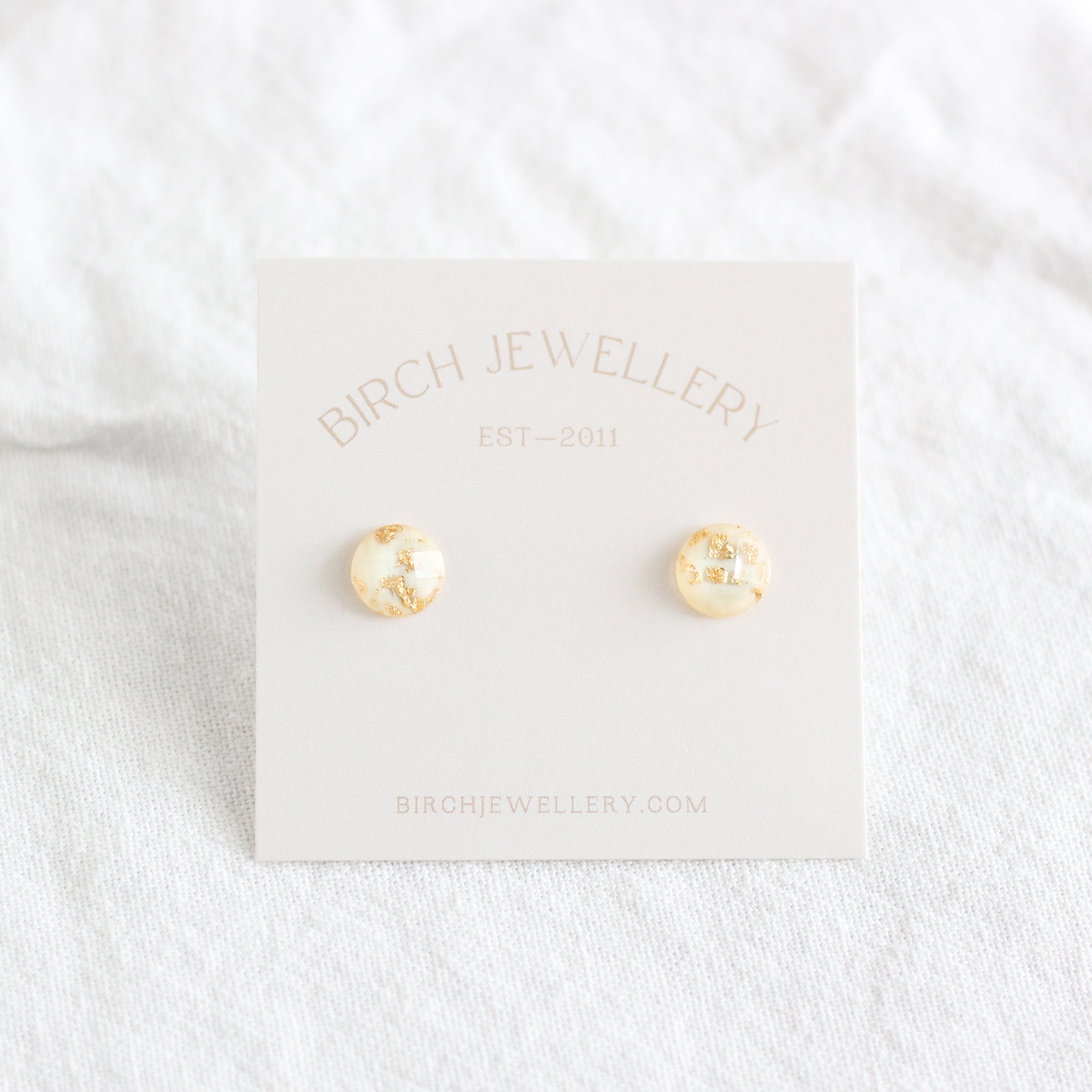 White & Gold Earrings