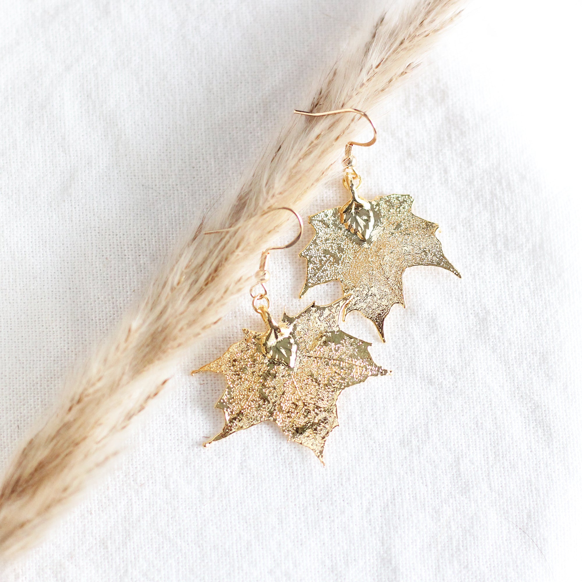 Gold maple deals leaf earrings