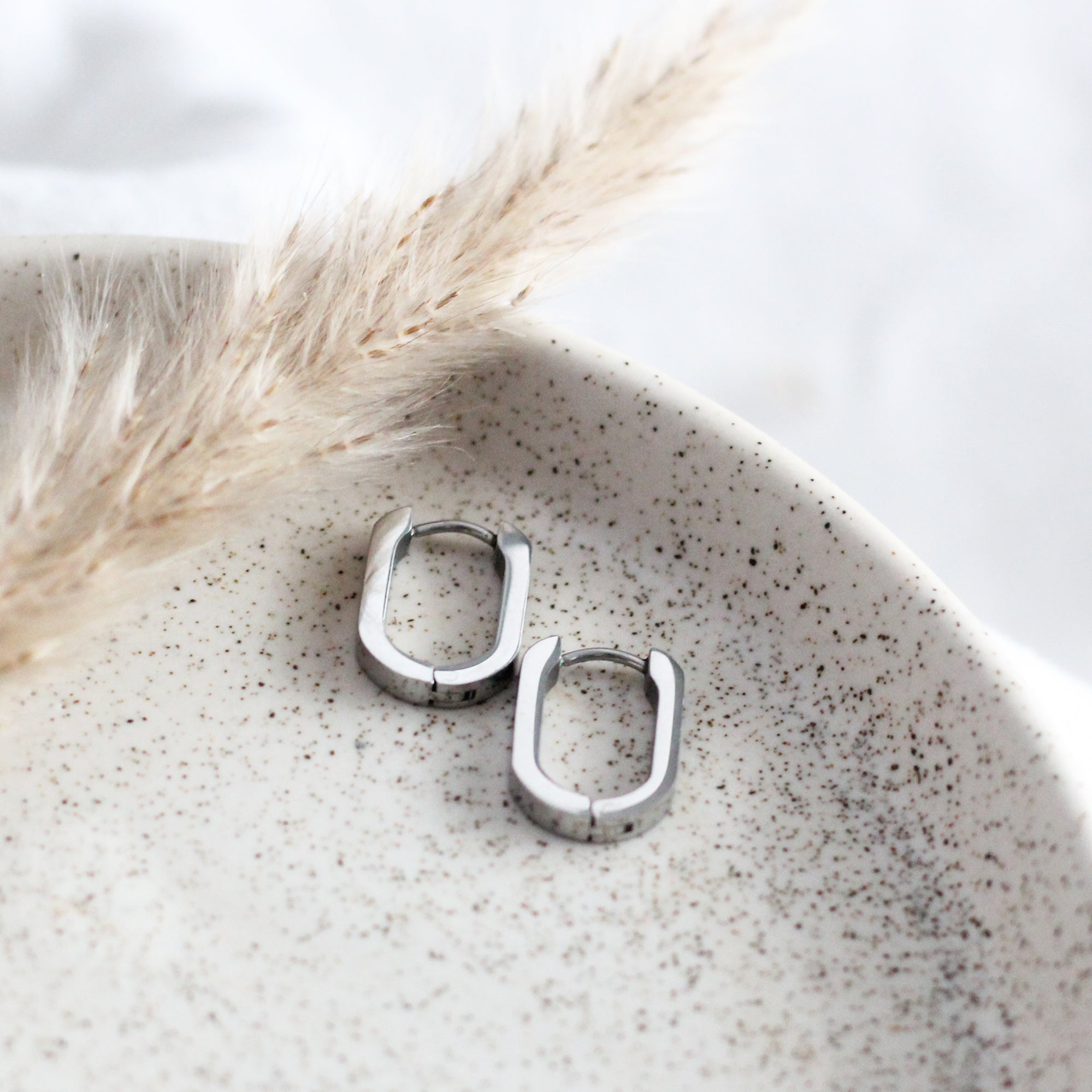 Oval Huggie Hoops
