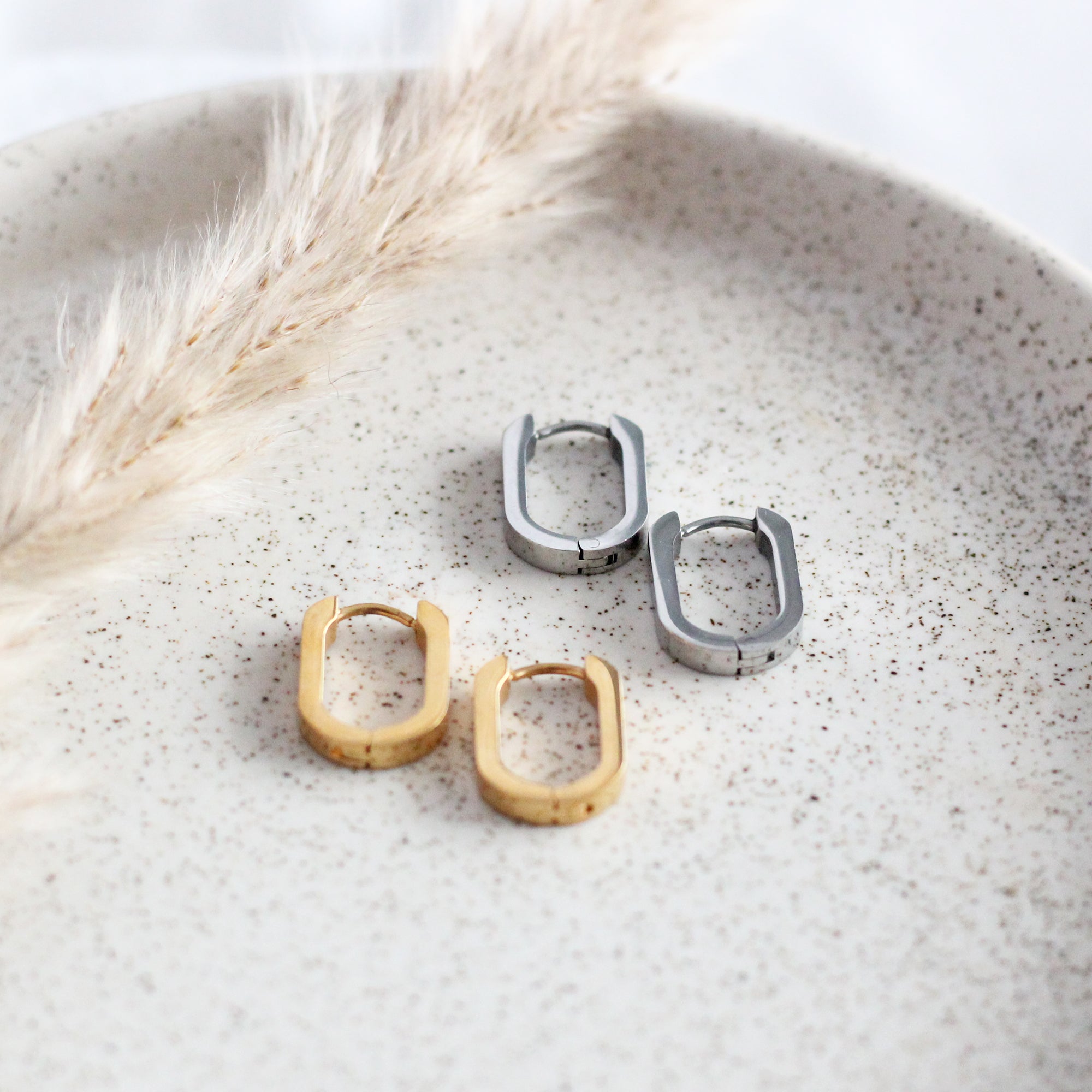 Oval Huggie Hoops