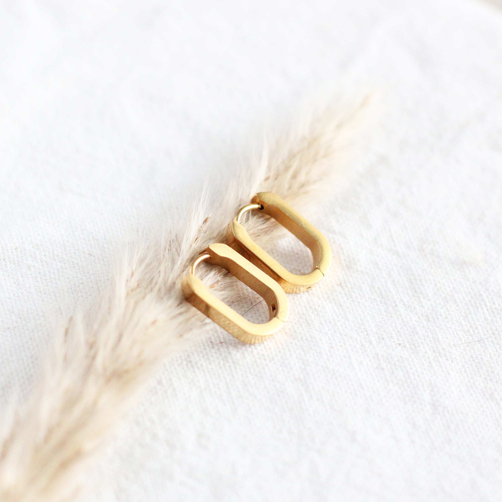 Oval Huggie Hoops
