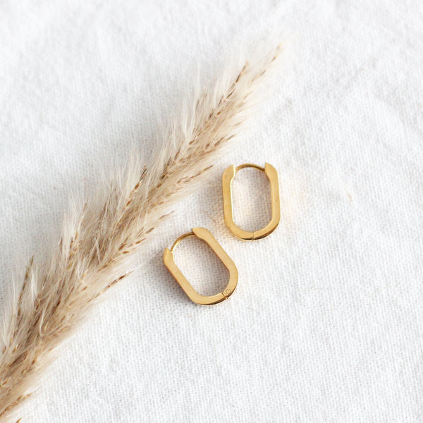 Oval Huggie Hoops