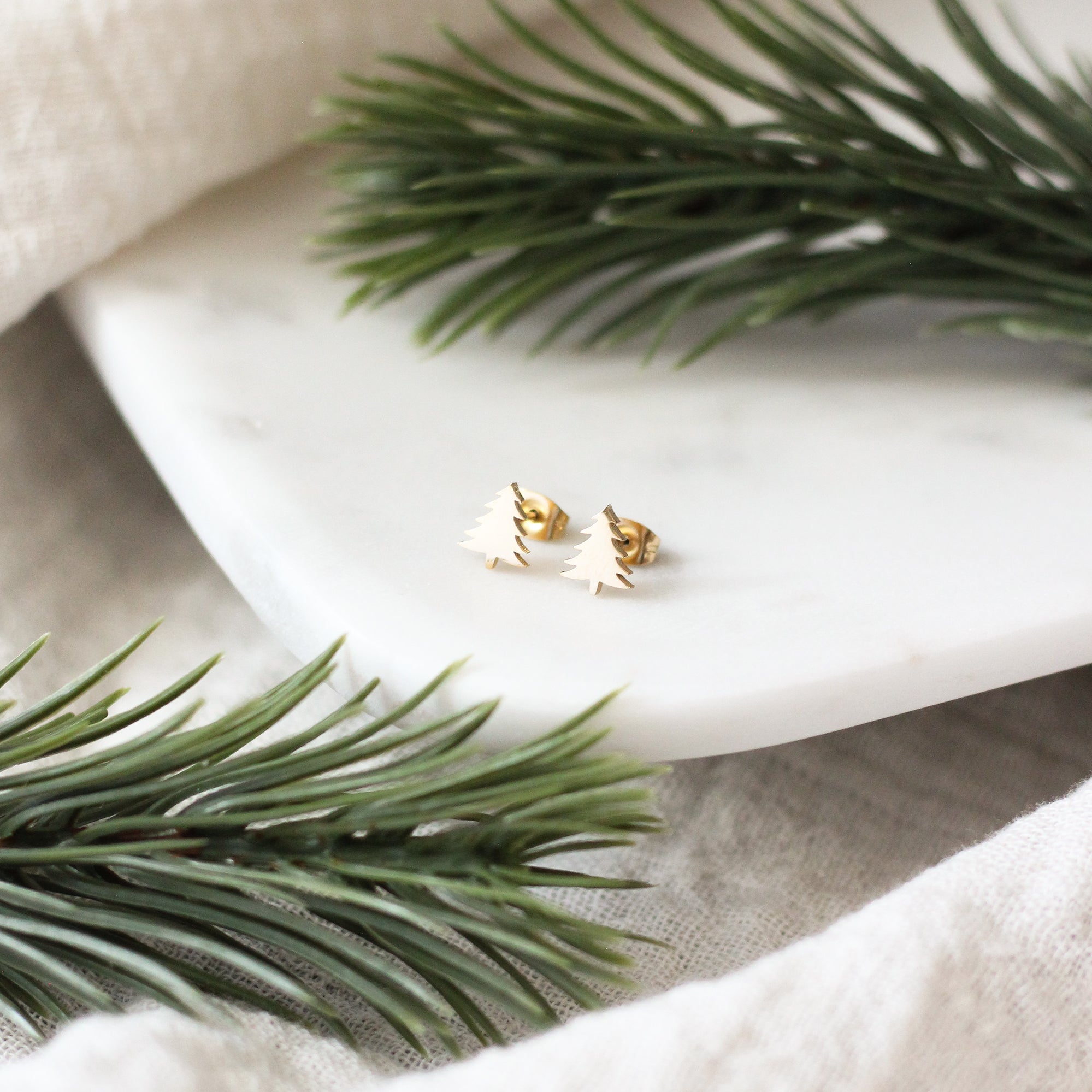 Mini Pine Tree Earrings