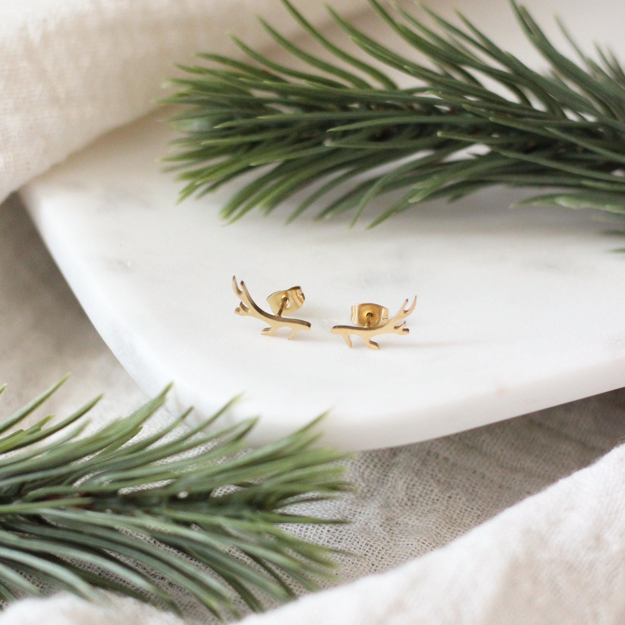 Mini Antler Earrings