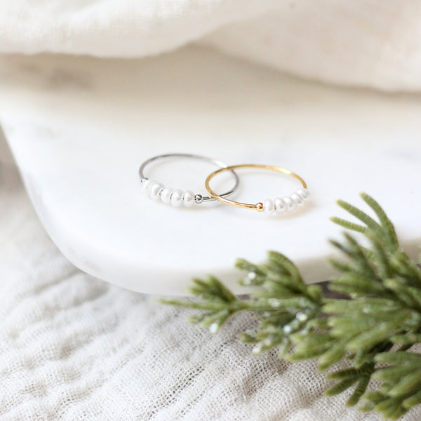 Organic Pearl Cluster Ring