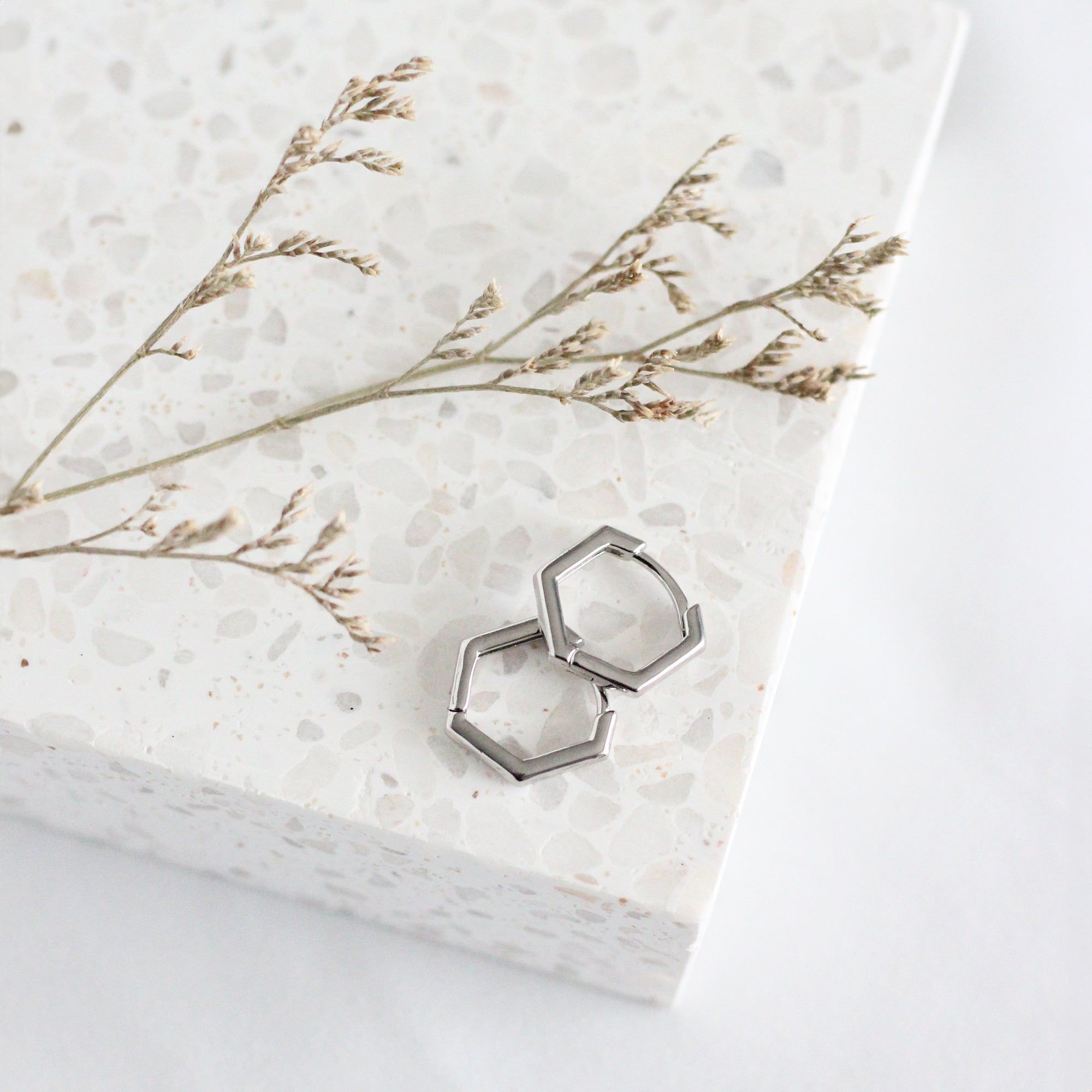 Honeycomb Huggie Hoops