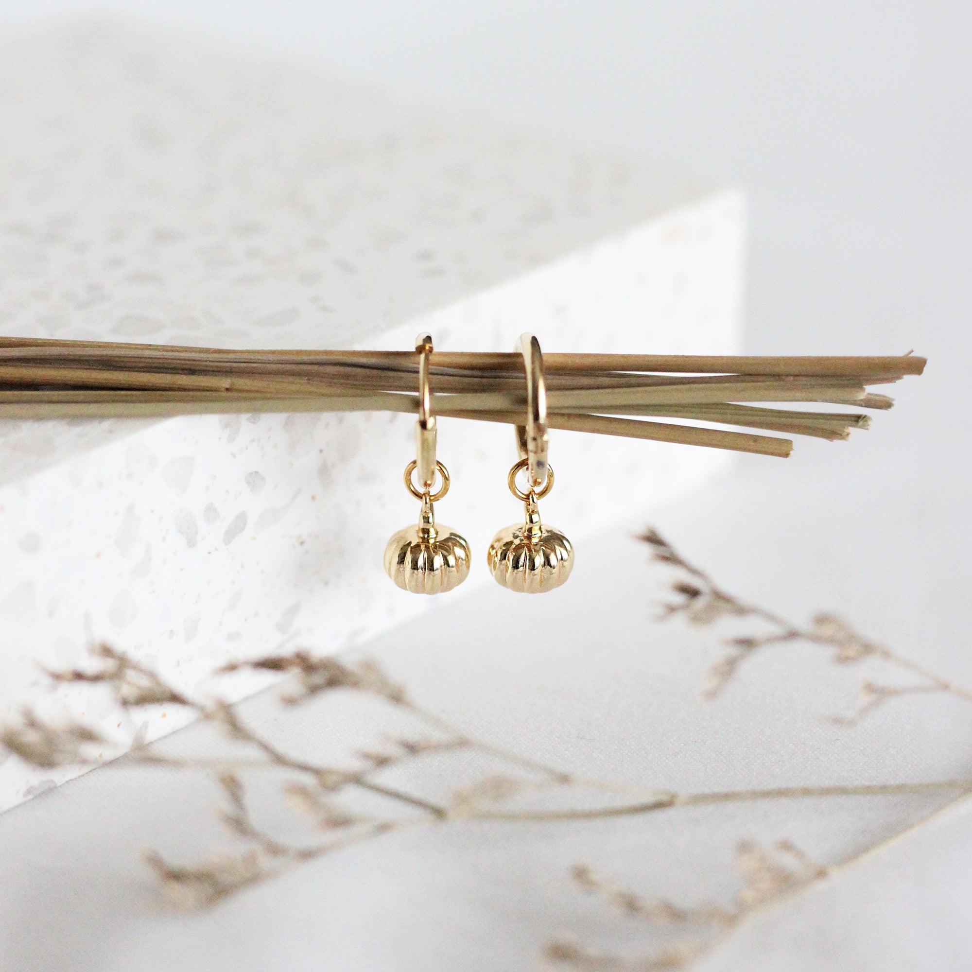 Pumpkin Hoop Earrings