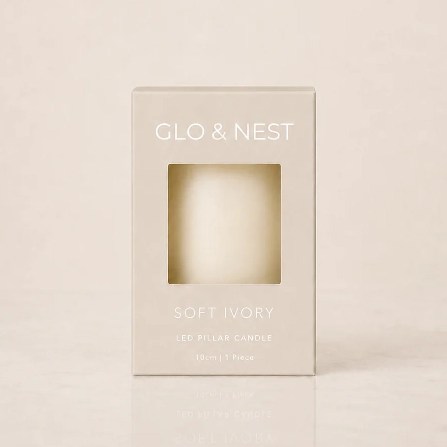 Ivory LED Wax Pillar Candle