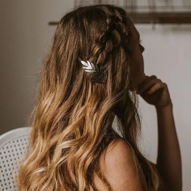 Silver Fern Leaf Hair Clip