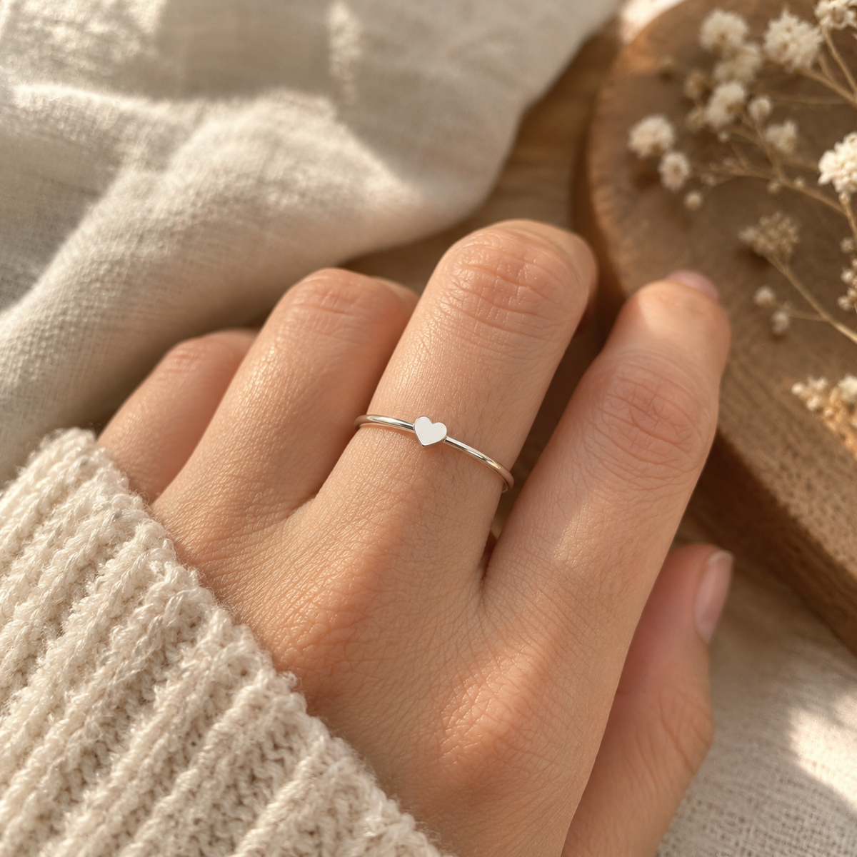Mini Heart Ring - Sterling Silver