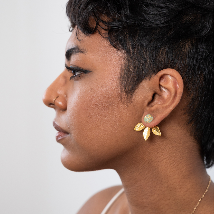 Gold Flake Ear Jackets