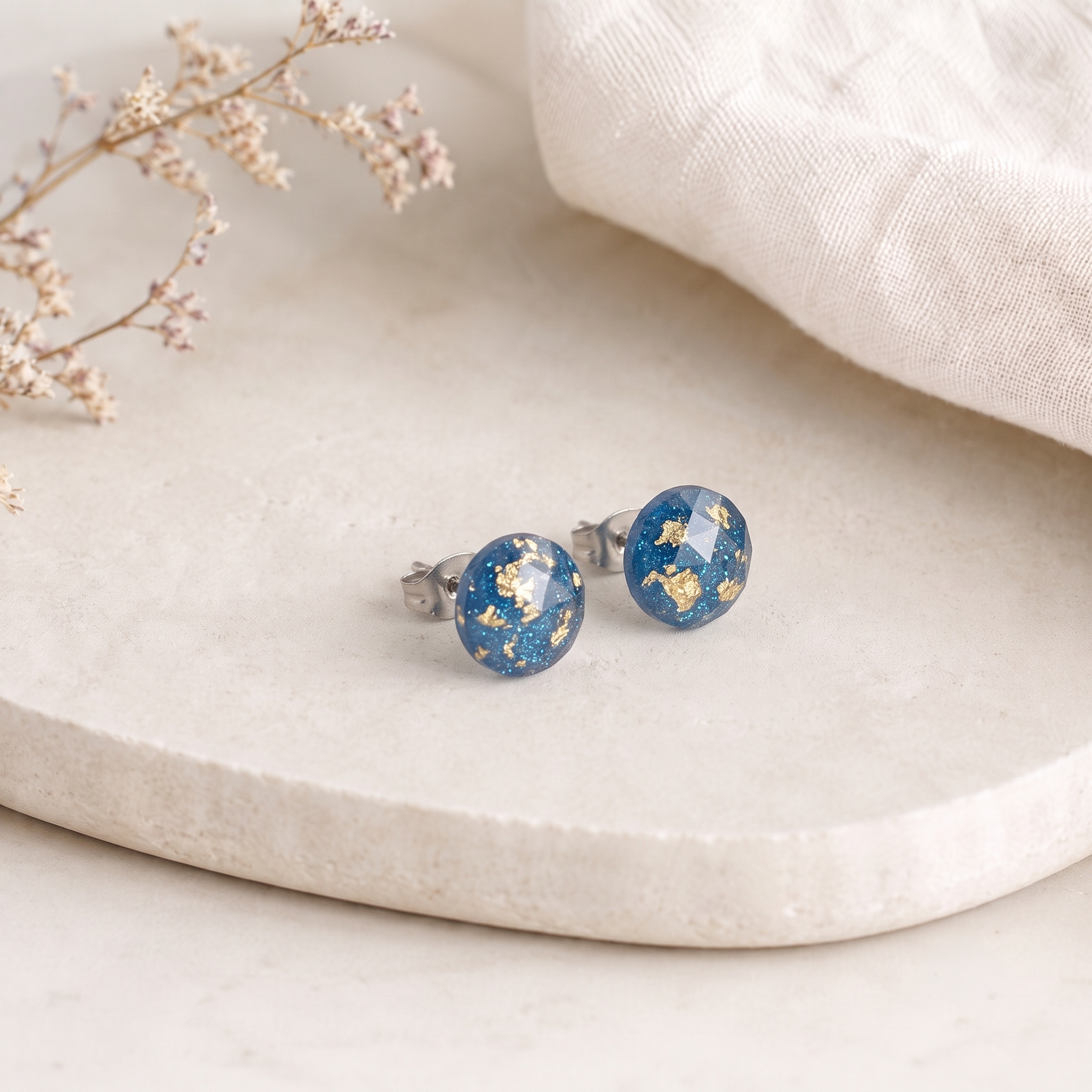 Blue & Gold Earrings