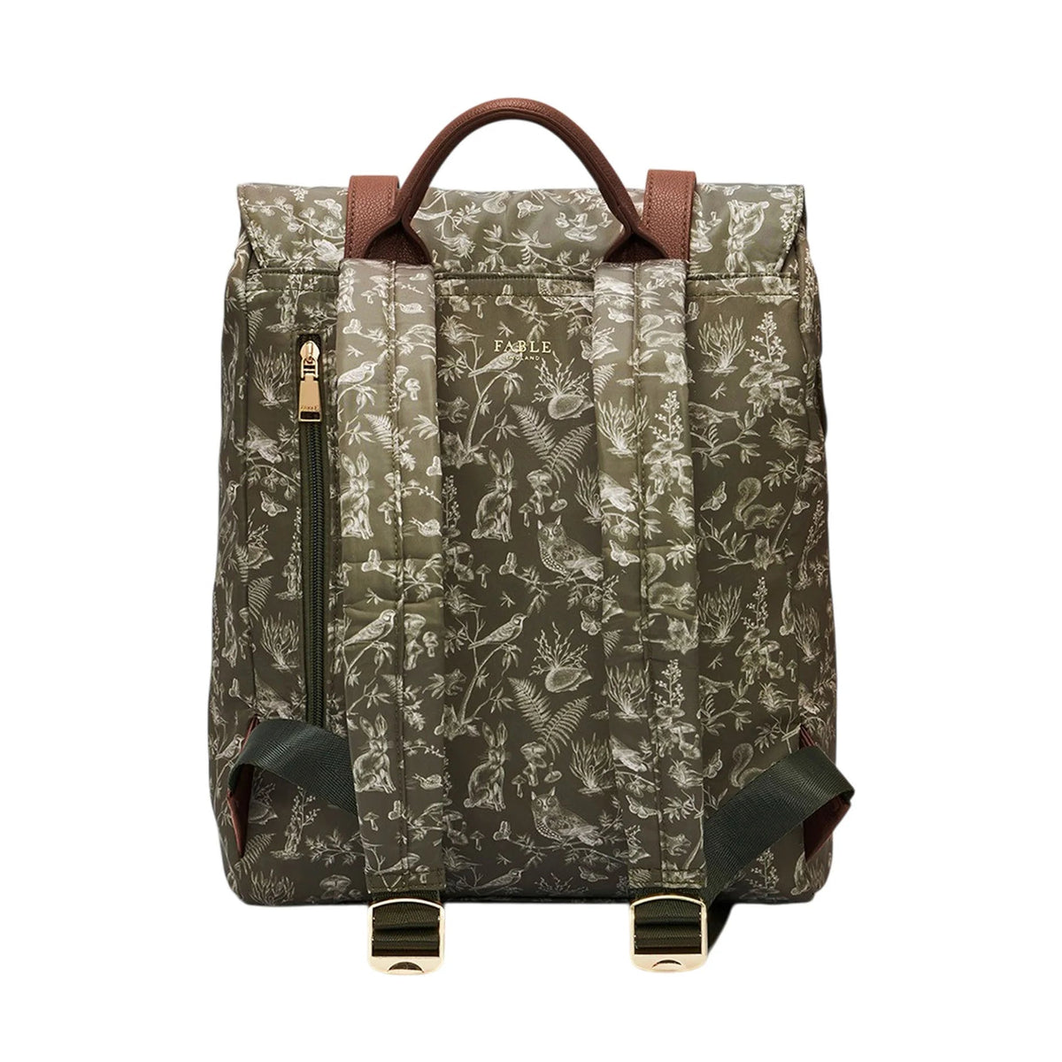Green Nature Print Backpack | Fable England
