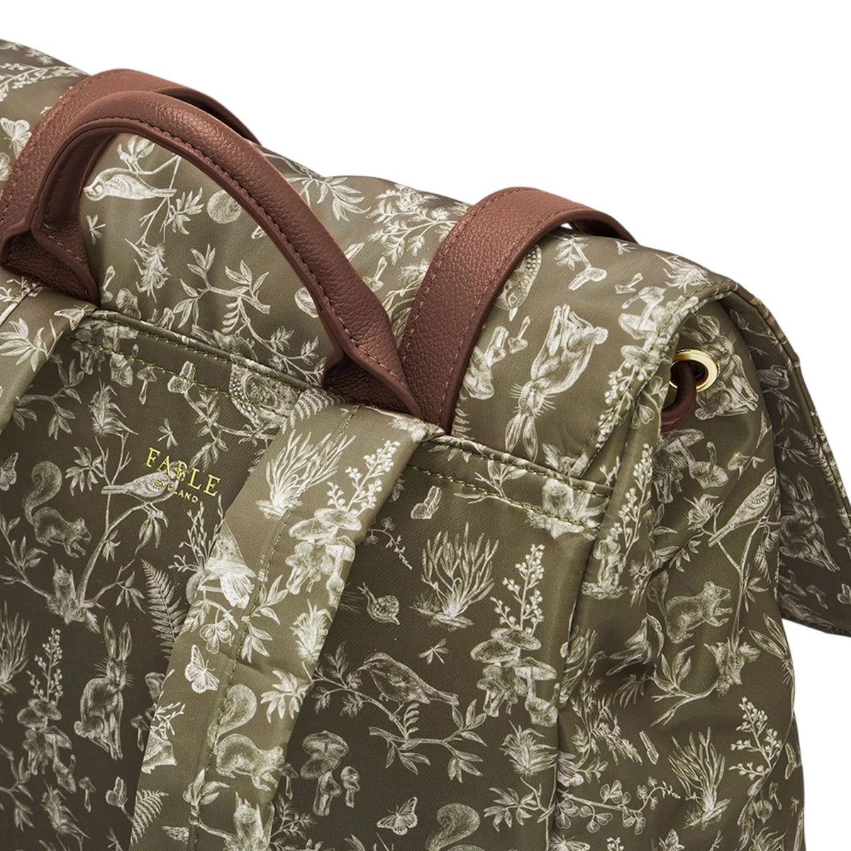 Green Nature Print Backpack | Fable England