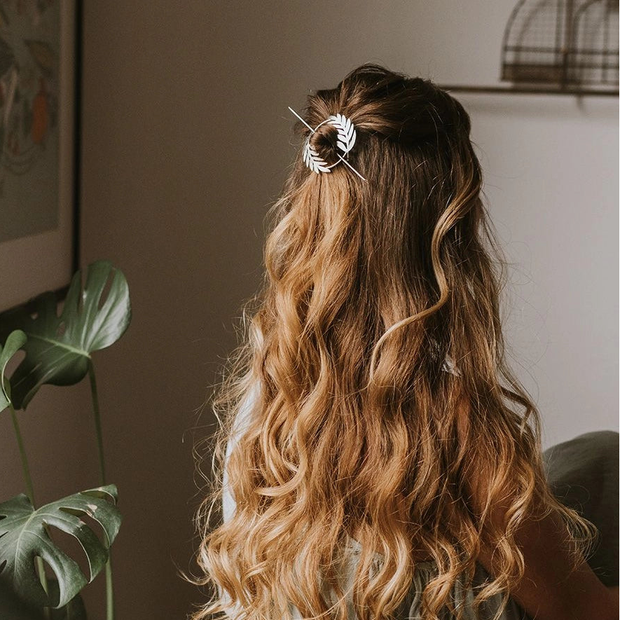 Silver Fern Leaf Hair Slide