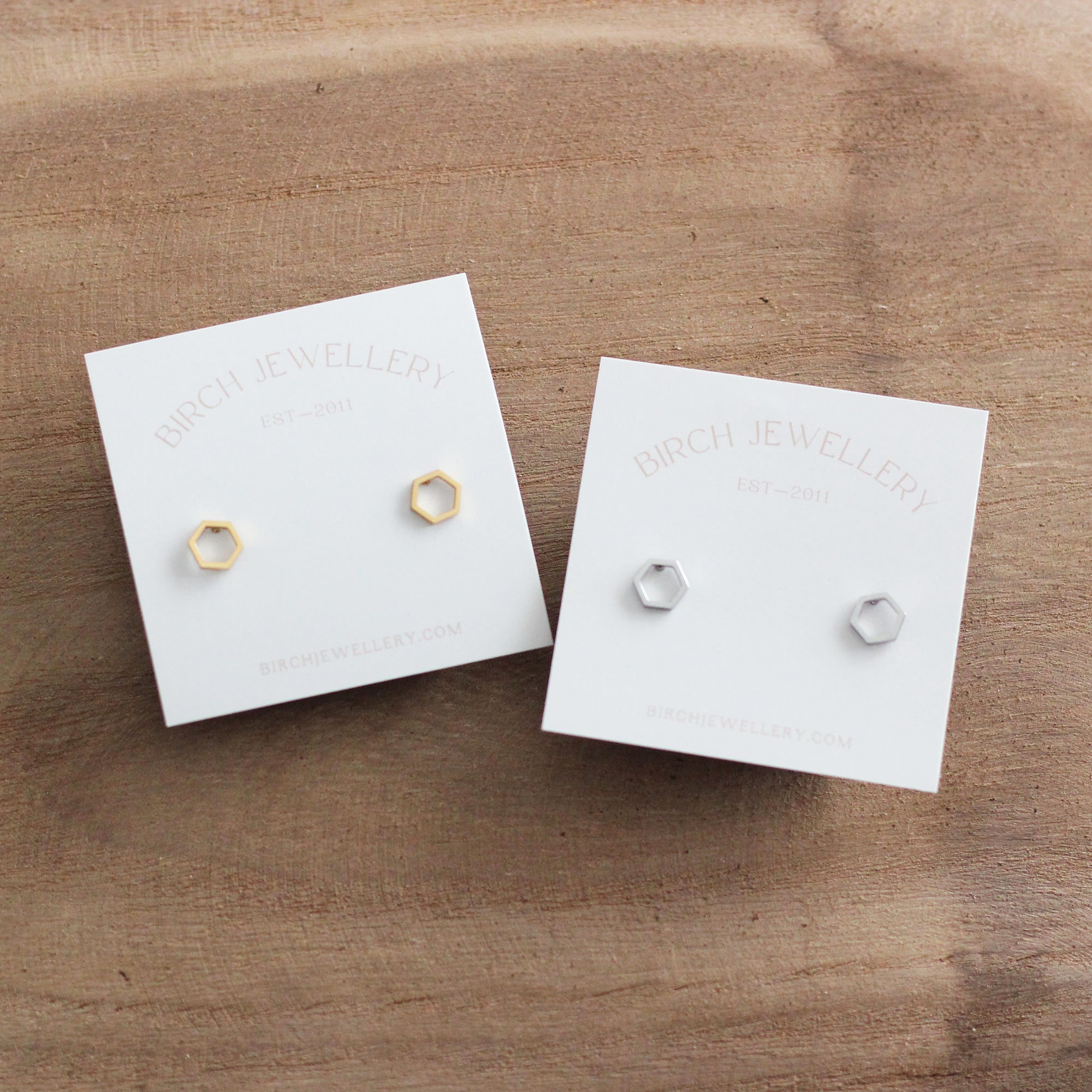 Mini Hexagon Earrings