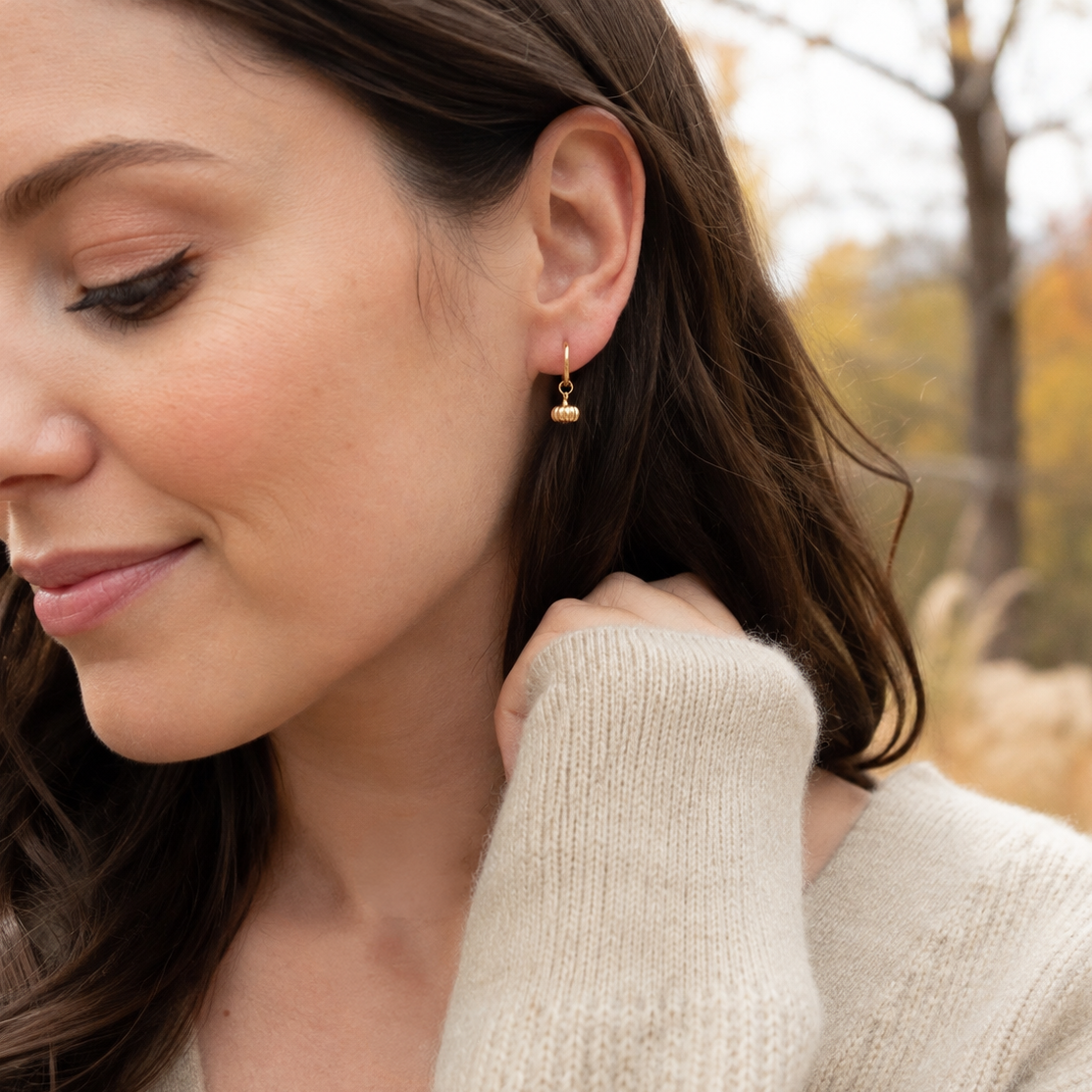 Pumpkin Hoop Earrings