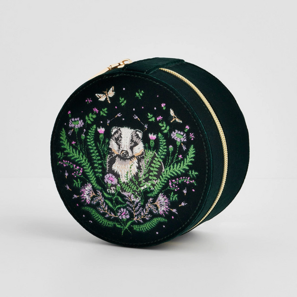 Badger Embroidered Jewellery Box