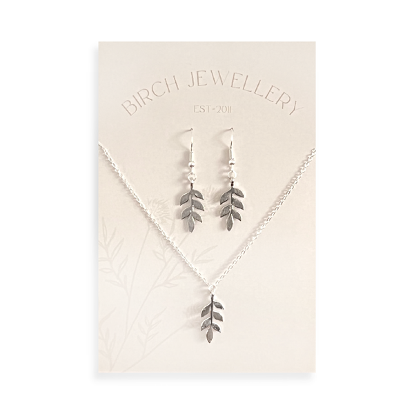 Silver Elegant Leaf Gift Set