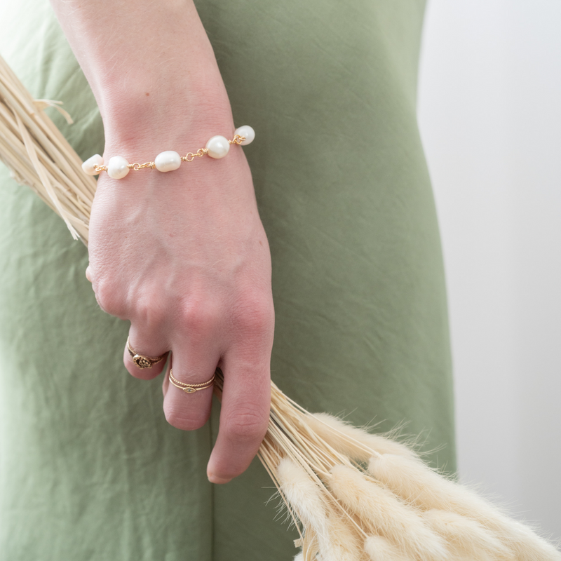 Organic Pearl Link Bracelet