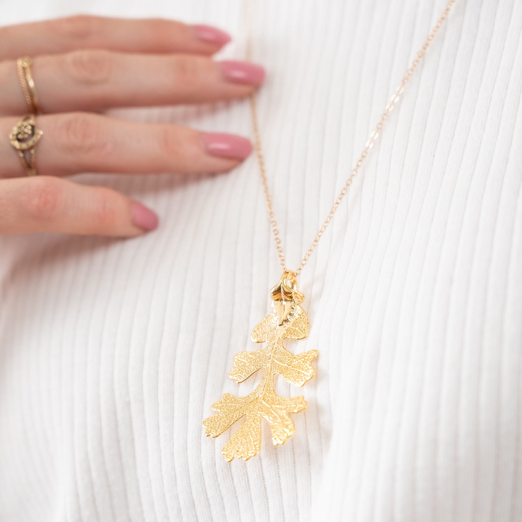 Genuine Oak Leaf Necklace
