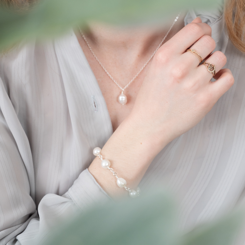 Organic Pearl Link Bracelet