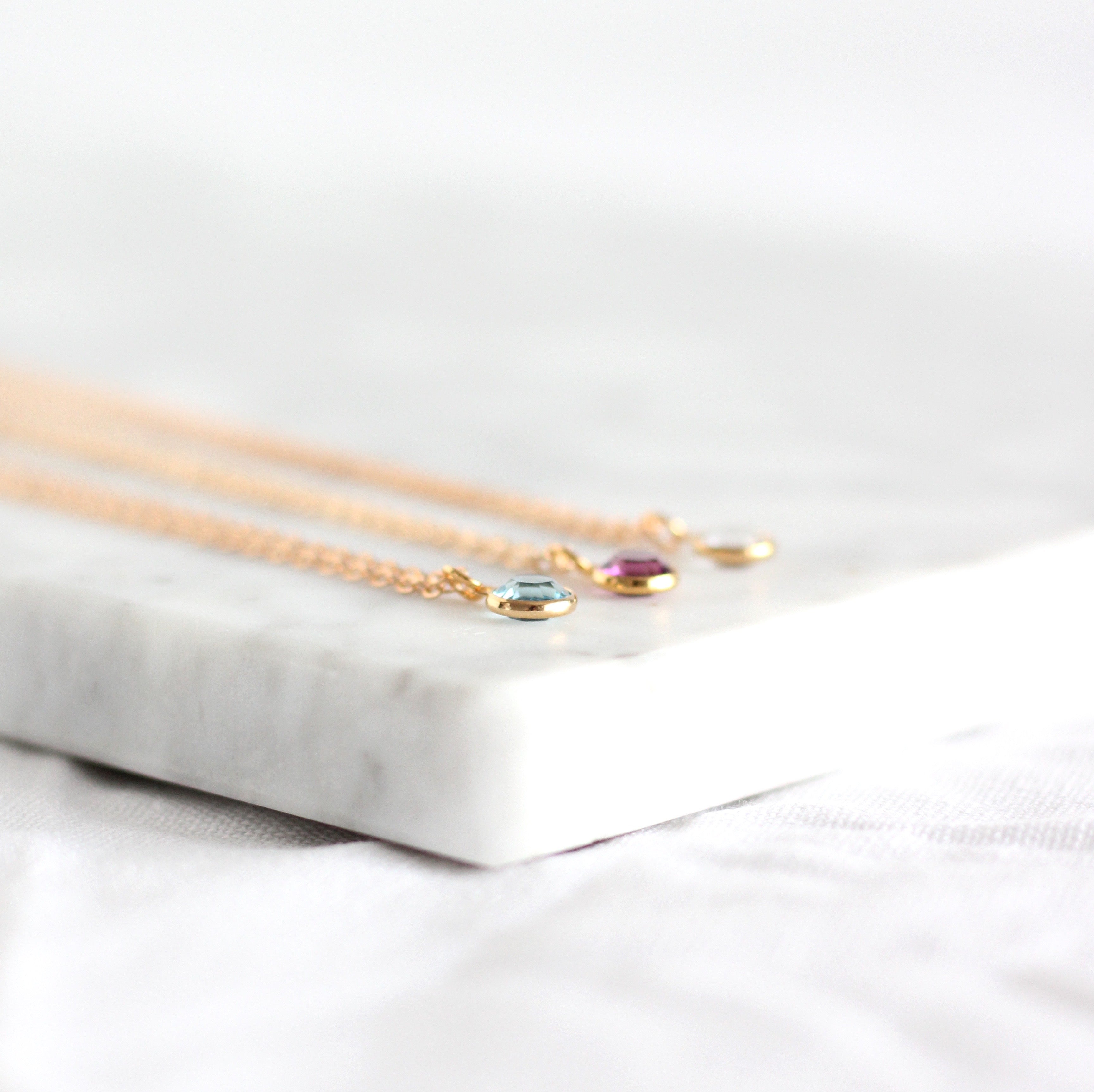 Gold Birthstone Necklace
