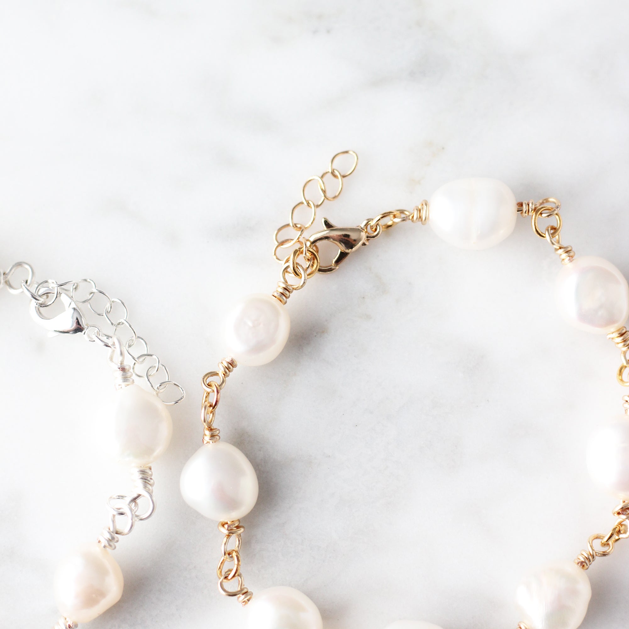 Organic Pearl Link Bracelet