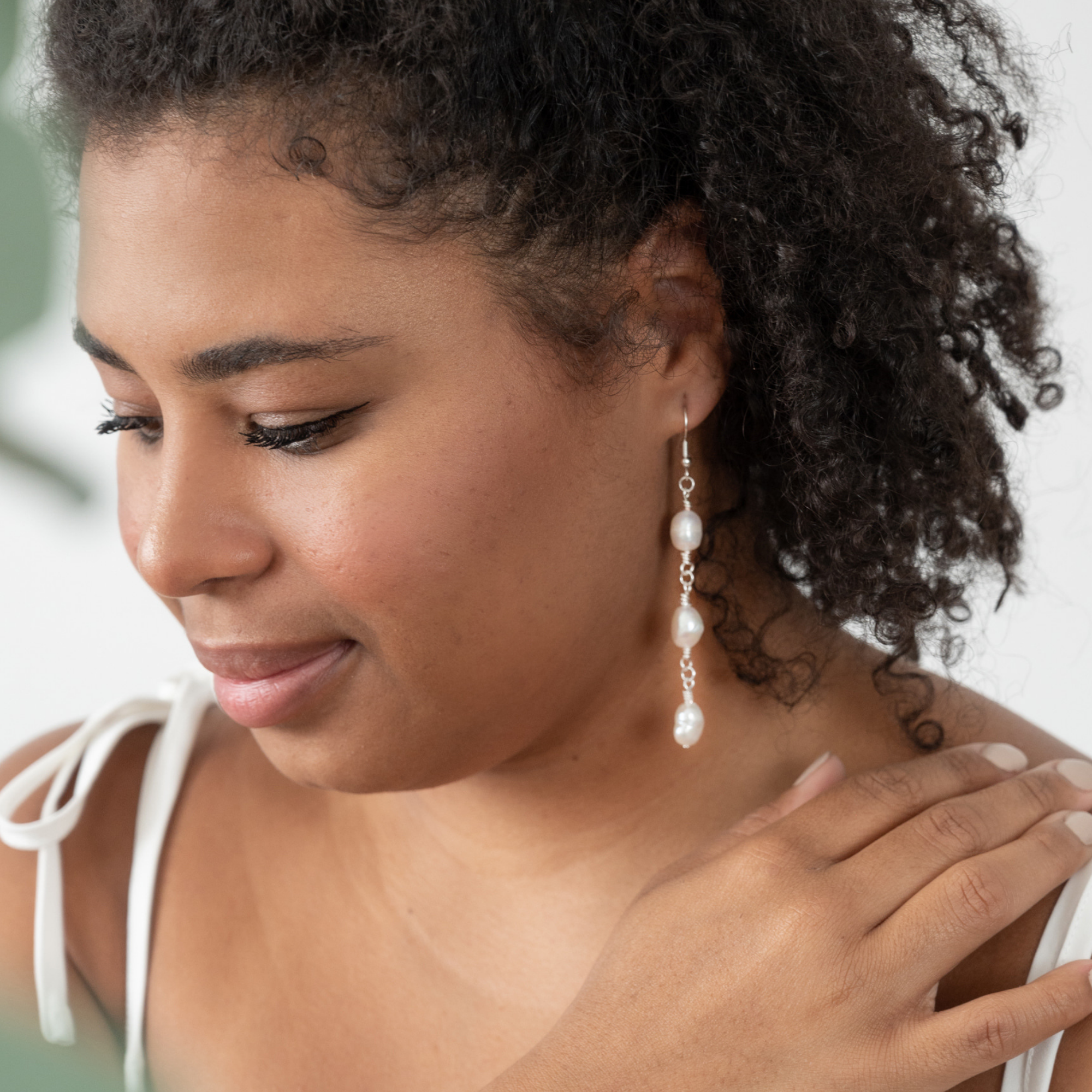 Freshwater Pearl Link Earrings