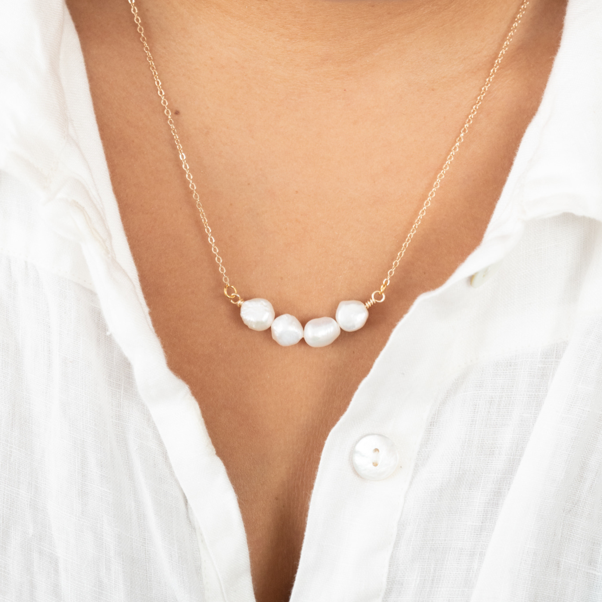 Organic Pearl Strand Necklace