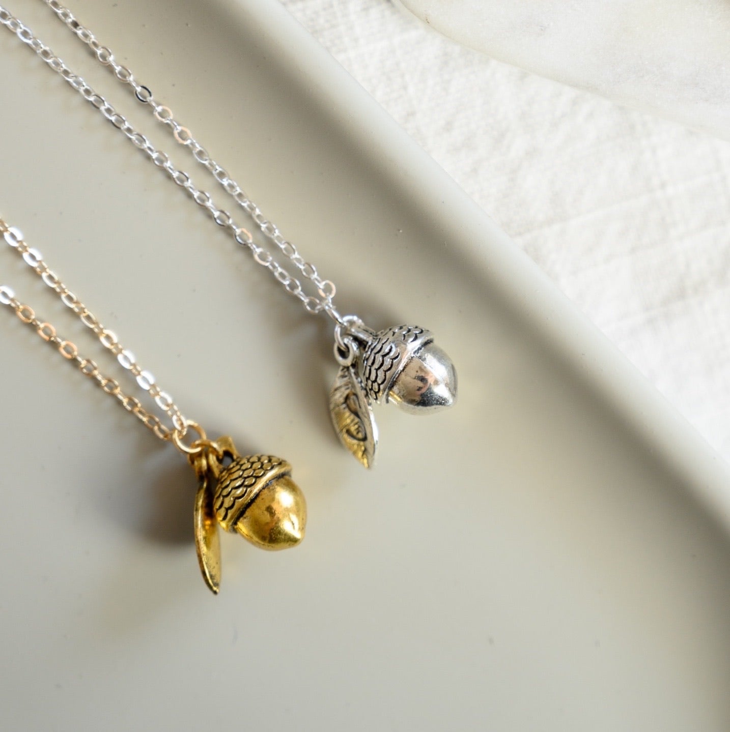Acorn Initial Necklace