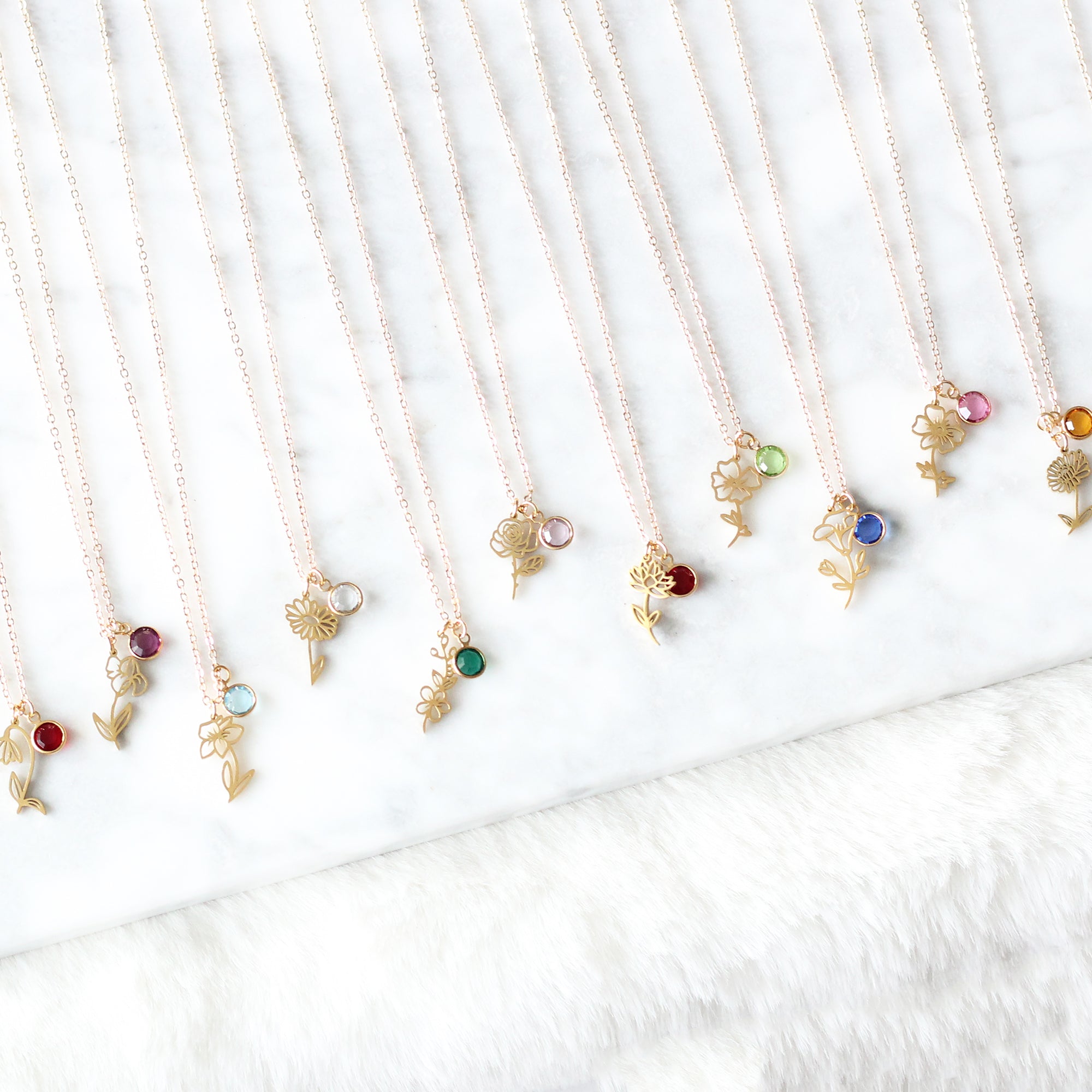 Birth Month Flower Necklace
