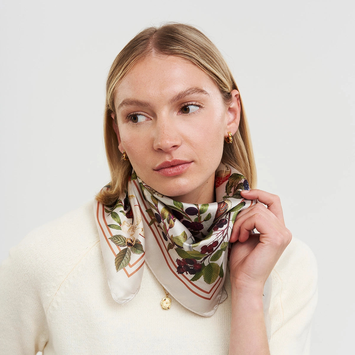 Ivory Silk Mushroom Scarf
