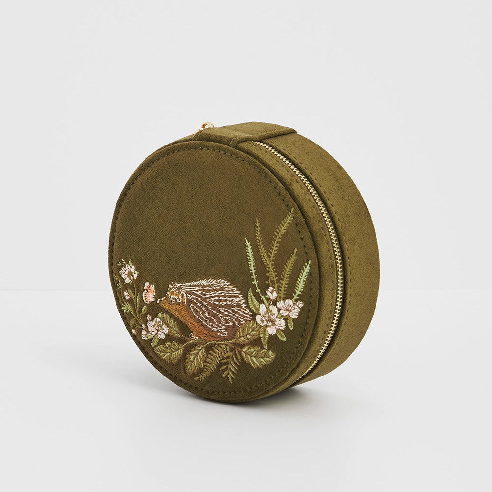 Hedgehog Embroidered Jewellery Box